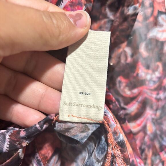 NWT Soft Surroundings Multicolor Tapestry Floral Paisley Tasha Top Plus Size 3X - Picture 8 of 9